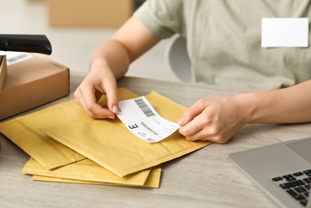 packaging envelopes and labels made from sustainable adhesives