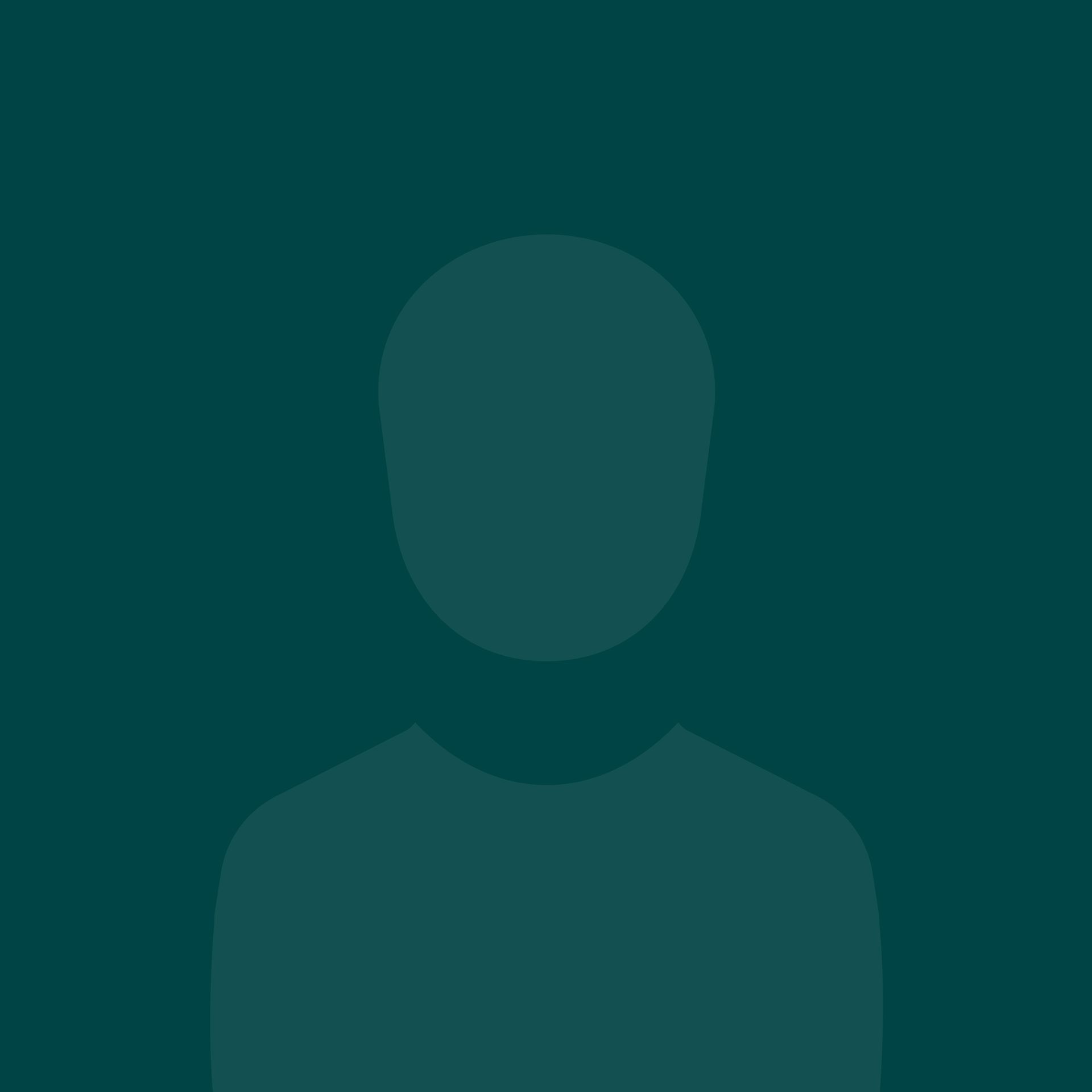 A silhouette of a man without a face on a dark green background.