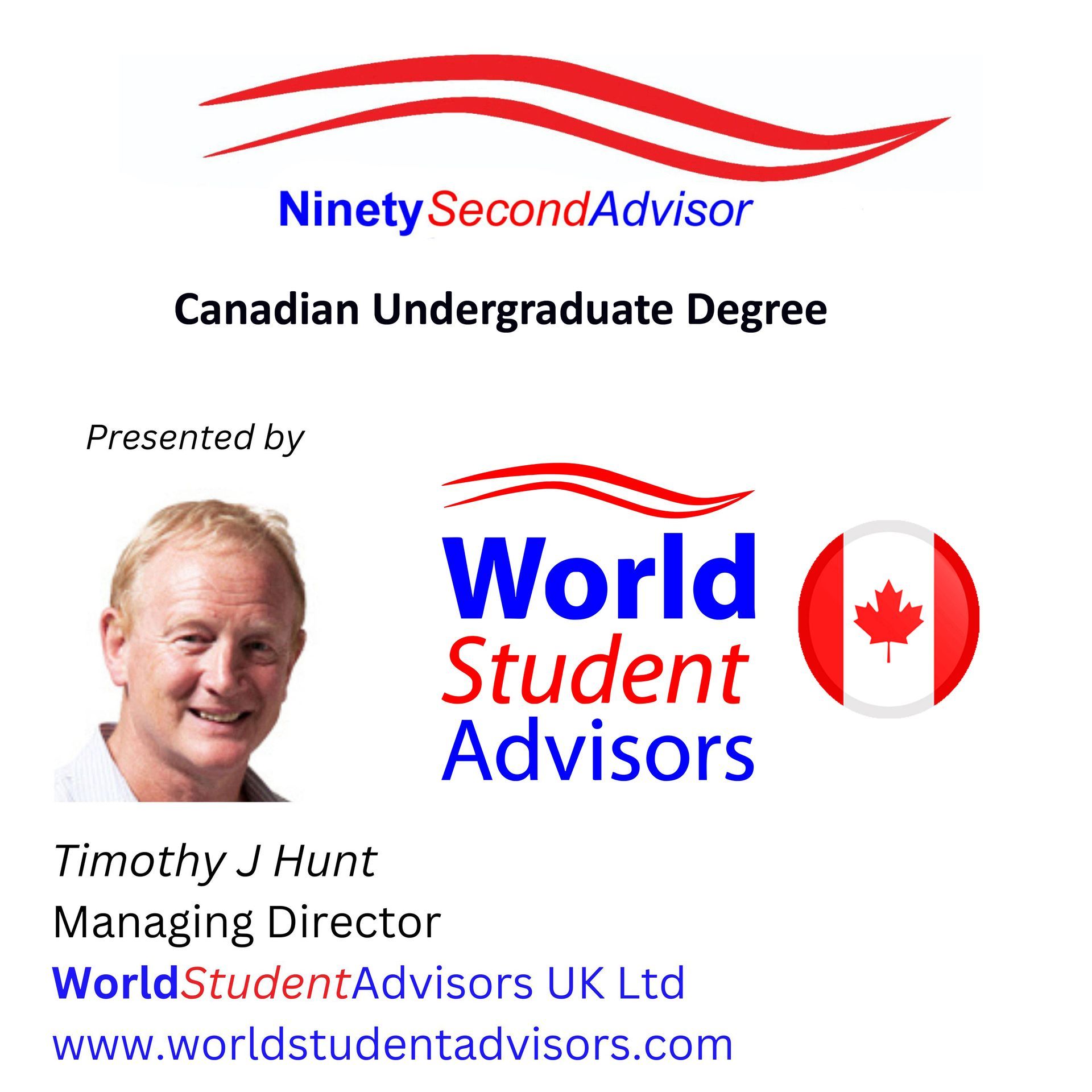 Hello, I'm Tim Hunt, Managing Director of World Student Advisors. Welcome to another 90SecondAdvisors podcast. Today, we’re discussing how international students can choose the right undergraduate degree in Canada, a crucial decision that can shape your future.
Do you know what you want to study at ages between 18 and 20? If you do, that is fair enough, but you are with the majority if you are unsure. How do you decide which subject to study? A good starting point is to look at your high school results. Are you good at chemistry, maths, and physics? Are you artistic? Can you draw? Are you creative? Are you a social science student who excels in English, history and geography? Your subject profile will indicate what you are naturally good at and what you are most likely to enjoy studying.
Over the years, I’ve advised many students. I’ve met parents who want their child to become a doctor or engineer, even when the student excels at Art, English and history. While parents have good intentions, it’s crucial for students to study something they enjoy and are passionate about. You'll be learning this subject for three or four years, so imagine waking up every morning dreading attending lectures. That’s not a recipe for success.
Number one tip: be interested in and enjoy your subject, and always play to your academic strengths. If you're not good at maths and don’t enjoy it, that doesn’t mean you’re not intelligent. Everyone has different aptitudes. The secret is to find out what really interests you and you find engaging.  
Another consideration is to look at where the jobs and exciting careers are. Artificial intelligence, for instance, is a booming field right now. However, not every student will study AI – it depends on your science qualifications and interest in the subject.
Art is another contentious area. Most parents might want their children to study something other than an art-related course as they cannot see the career prospects. But if you can draw and are creative, you can apply this fantastic talent in many ways. Think about product design—everything from a pencil to a chair to a rocket to the moon is designed. Being able to draw is a fantastic talent, as is having a conceptual idea and being able to create an image. For example, website design is the meeting of technical and artistic skills. 
So, let’s recap. Look at your high school profile and choose a course that matches your strengths and interests. Choose a subject that you enjoy. Make sure you know where the jobs are upon graduation, and never let anyone tell you you're not good because there's one subject you find difficult. You are not alone; very few people excel in all subjects. Each talent, whether it's in art, science, or humanities, can be applied to a worthwhile career.
Chat with me, the Managing Director of World Student Advisors, or one of my excellent team members, and we will help you move in the right direction. Canada may have skill shortages, so this is another factor to consider when selecting your course – with one caveat: you must enjoy studying the subject! Remember, we are here to support you every step of the way.
World Student Advisors are the number one choice for help and advice in selecting a course of study and university. With our expertise, we manage your application, ensure you meet the English or French language requirements, and support you with your visa application, giving you the confidence to pursue your academic journey in Canada.
Here are our contact details: WhatsApp helpline: +44 791 4797 830. Email: ask@worldstudentadvisors.com or register with World Student Advisors by using this link: www.worldstudentadvisors.com/contact.
This is Tim Hunt, Managing Director of World Student Advisors, and we look forward to hearing from you.