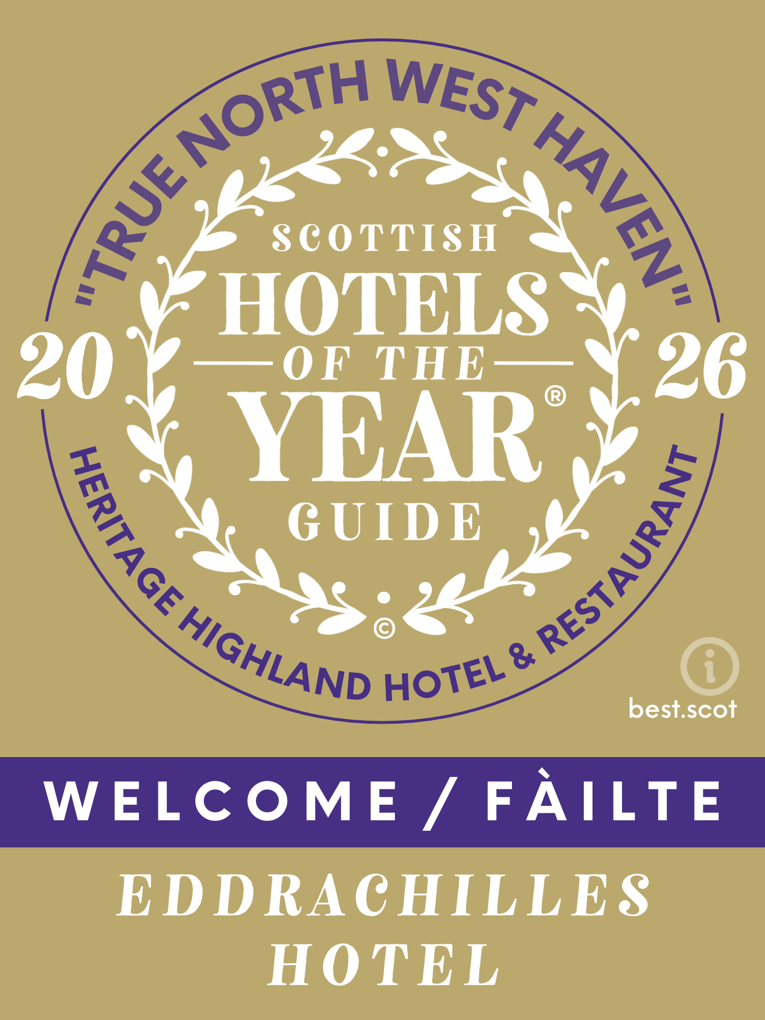 NEW! Gold Welcome Plaques™ are a creative and highly customised Hotels of the Year® | Scotland exclusive NEW! Gold Welcome Plaques™ are a creative and highly customised Hotels of the Year® | Scotland exclusive