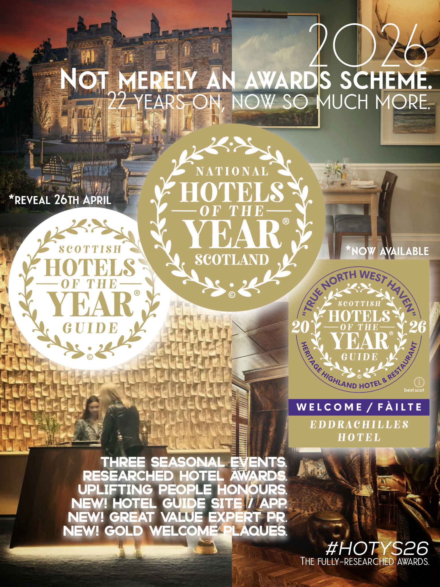 22nd National Awards for Scotland's Hotels, Staff and Leadership
22mh Duaisean Nàiseanta Taigh-òsta, Luchd-obrach & Ceannardas na h-Alba