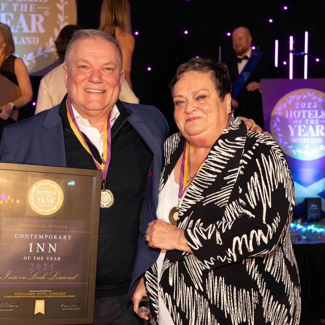 Andrew & Rosaline of Inn on Loch Lomond which won a Music & Events Award for their programme of live music