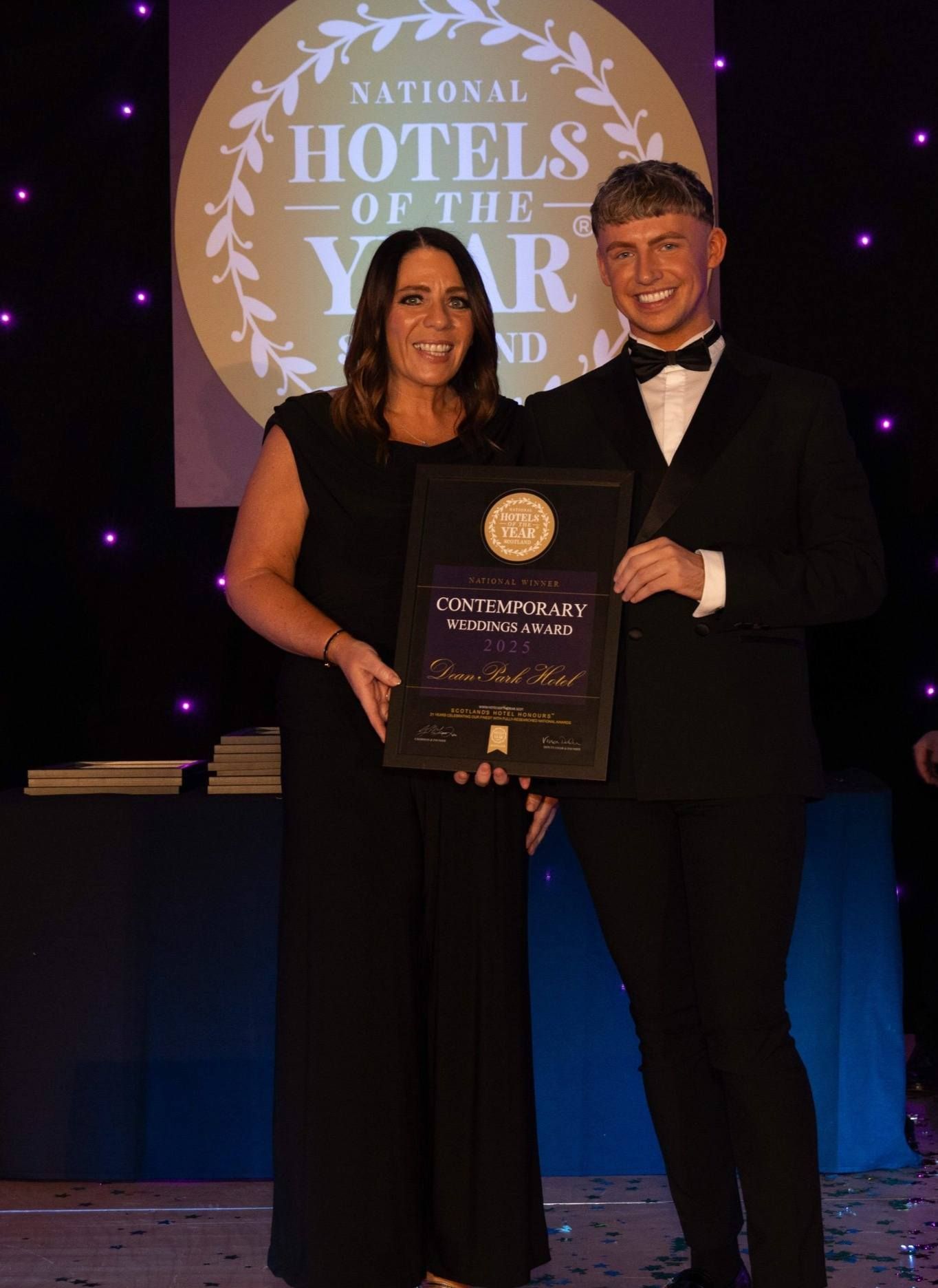 Dean Park Hotel, Fife collects the Contemporary Weddings Award 2025