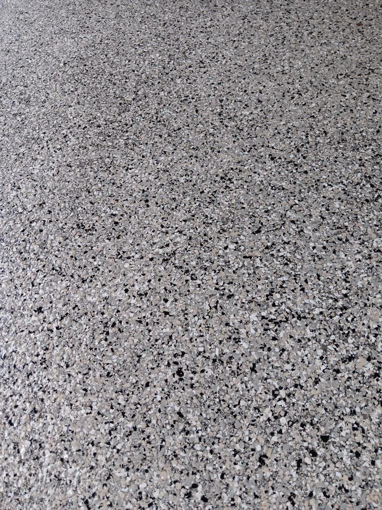 A picture of a swimming pool after being painted.