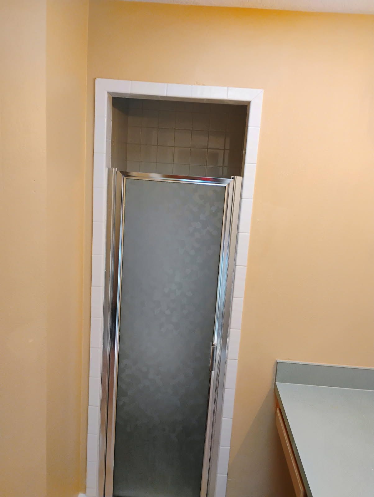 A picture of a house after being painted white.