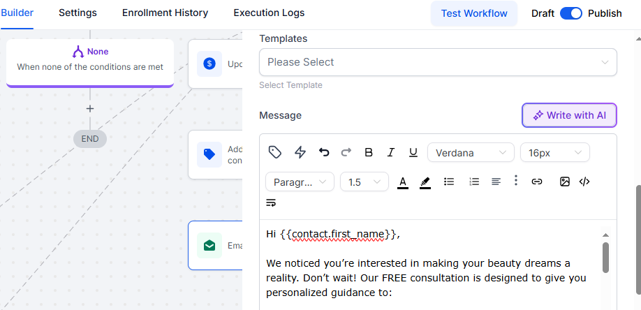 med spa email personalization