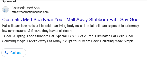 med spa sponsored ads