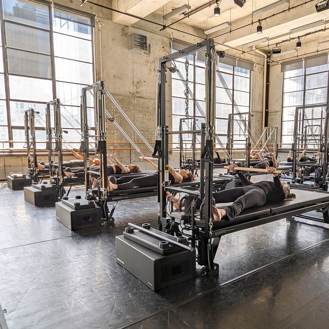 Group reformer Pilates class at Pilates on the Prairie in Regina