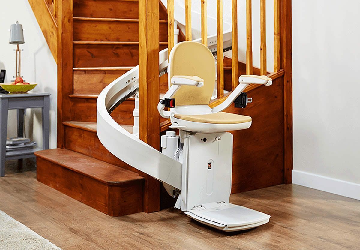 Acorn 180 curved stairlift side