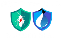 Two shield icons. One features a cockroach with lightning bolt, the other a water droplet.