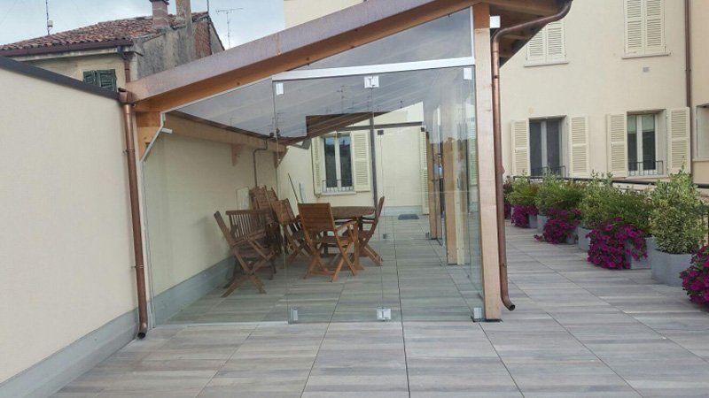 Porta in vetro a due ante per gazebo