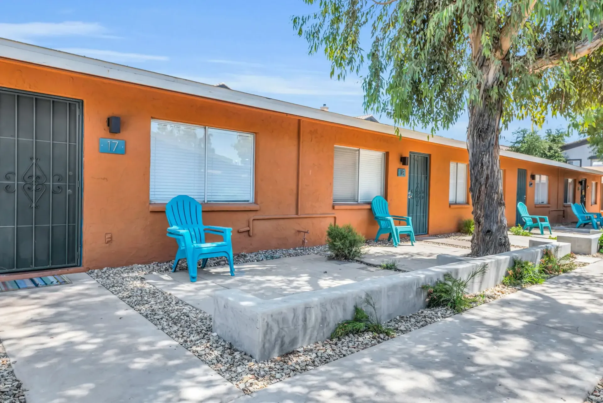 a building with the number 77 on it