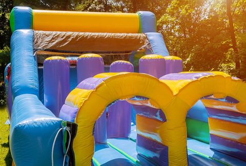 newly installed water slide inflatables
