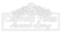 Century Pines logo in white | Top assisted living memory care apartments near Springfield, MO