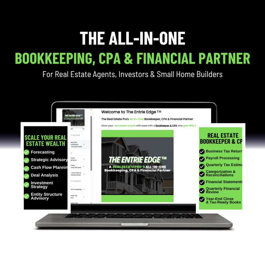 The all-in-one bookkeeping , cpa & financial partner for real estate agents , investors & small home builders