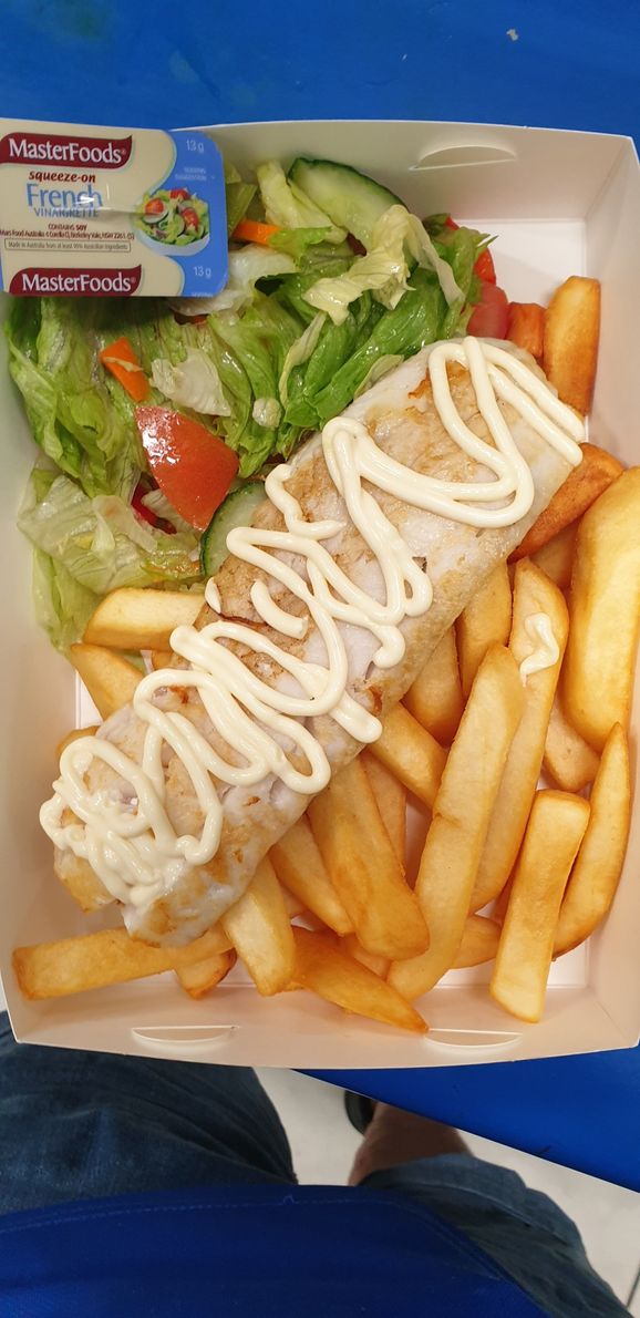 Fries, Salad and Grilled Fish — Takeaway in Taree, NSW
