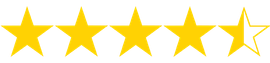 A row of yellow stars on a white background.