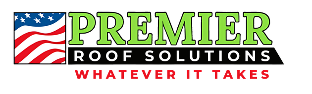 The logo for premier roof solutions says whatever it takes