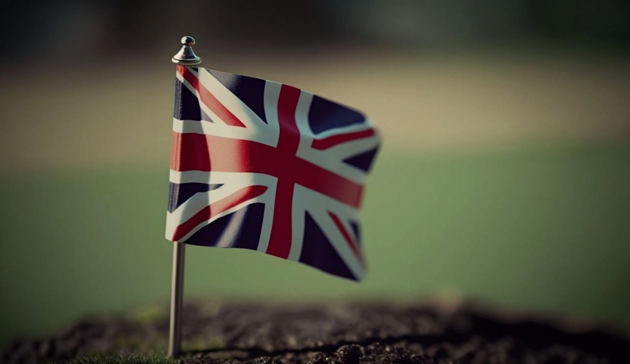 close up shot of a mini uk flag