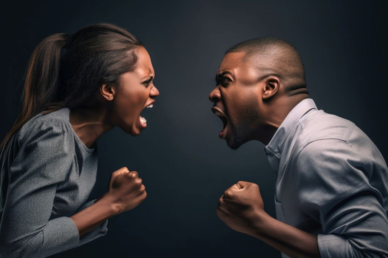 man and a woman arguing