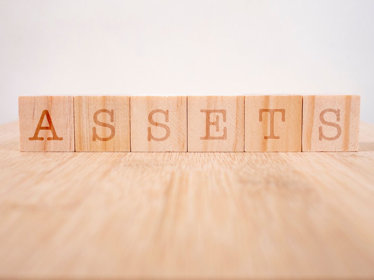 assets word written on wood block