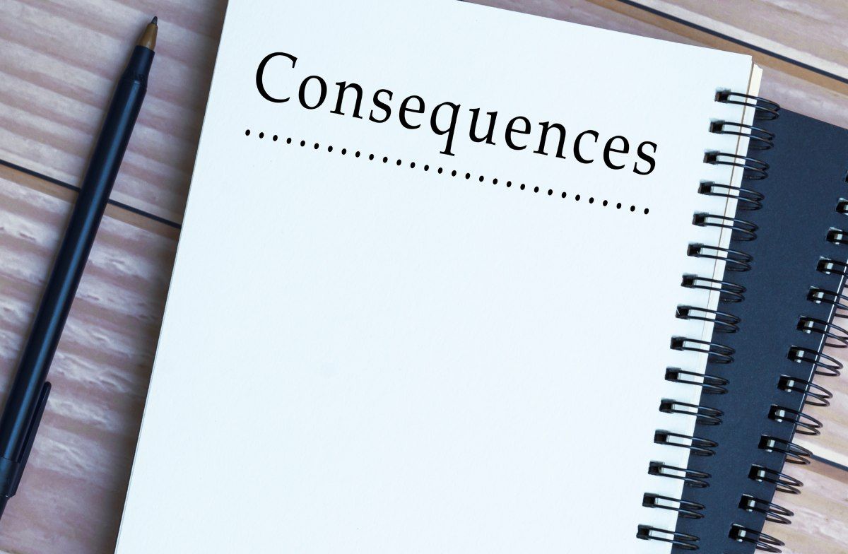 Consequences word written on notepad