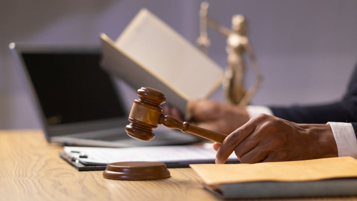 a judge holding a gavel