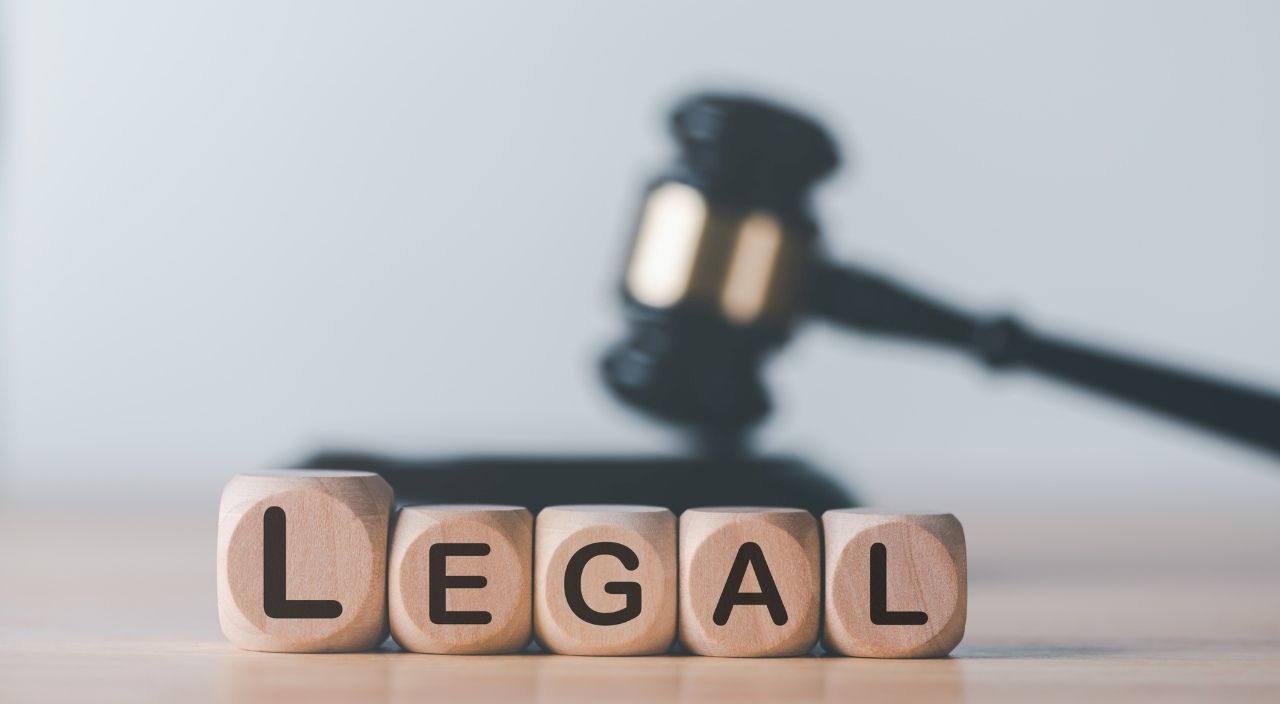 wooden blocks and Wooden judge gavel on the table