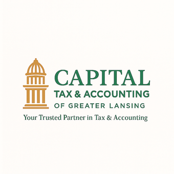 A logo for capital tax & accounting of greater Lansing