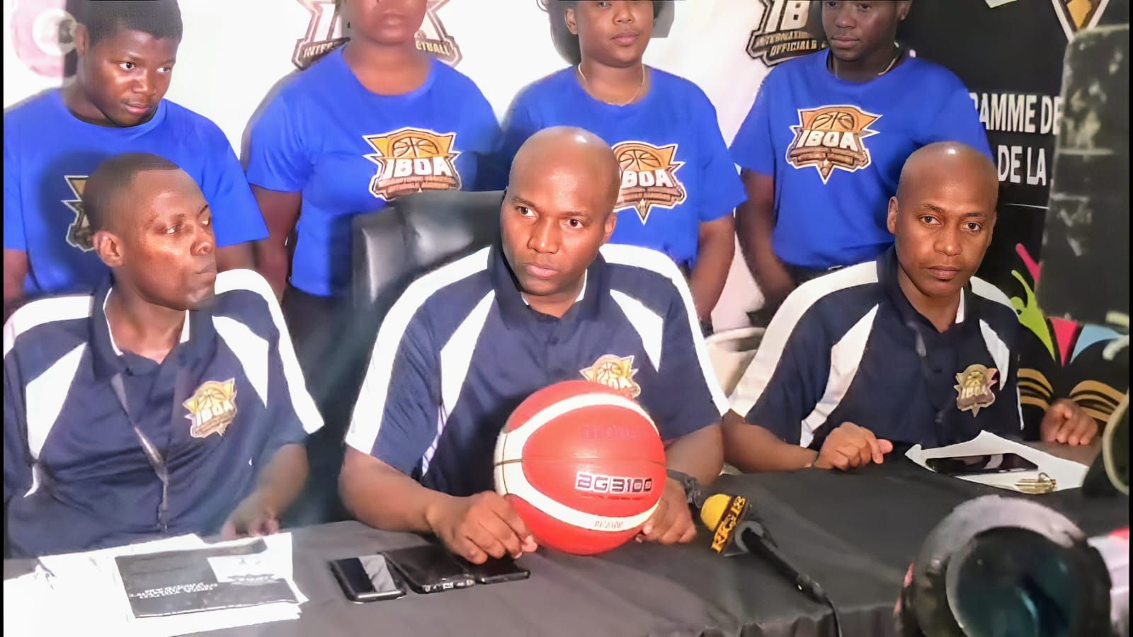 IBOA leadership at press event empowering the next generation of basketball officials and youth leaders.
