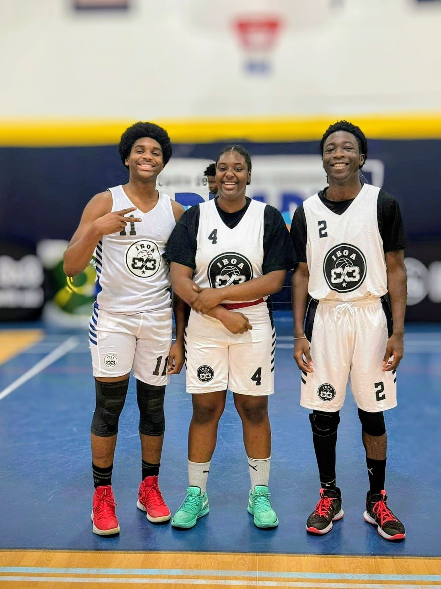 Team from an IBOA 3x3 event posing for a team photo after gameplay.