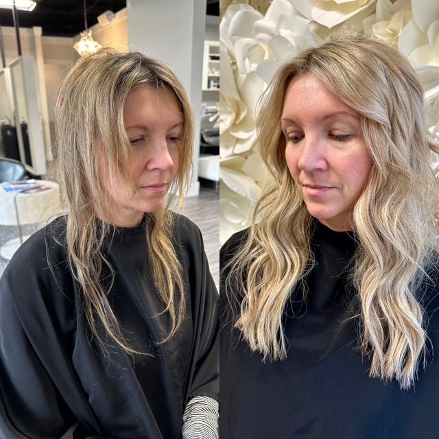 Hair Extensions Before & After Photo