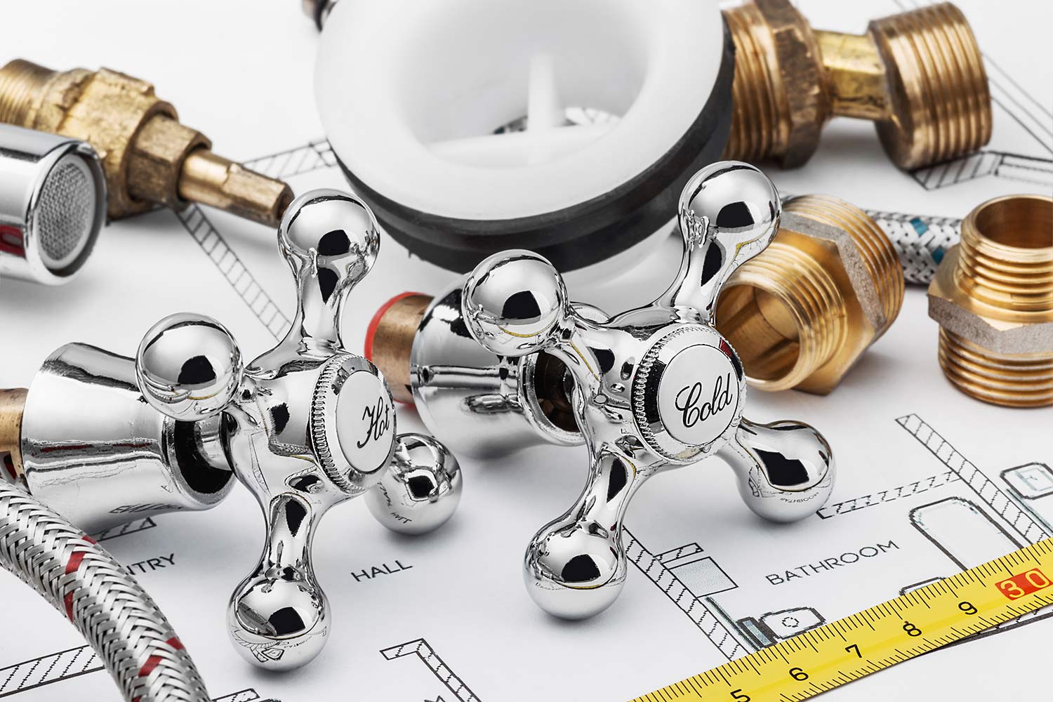 Plumbing Tools on Drawing Plan- Plumber in East Tamworth, NSW