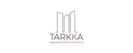 Logotipo de TARKKA: un dibujo lineal de tres edificios sobre el texto "TARKKA" 