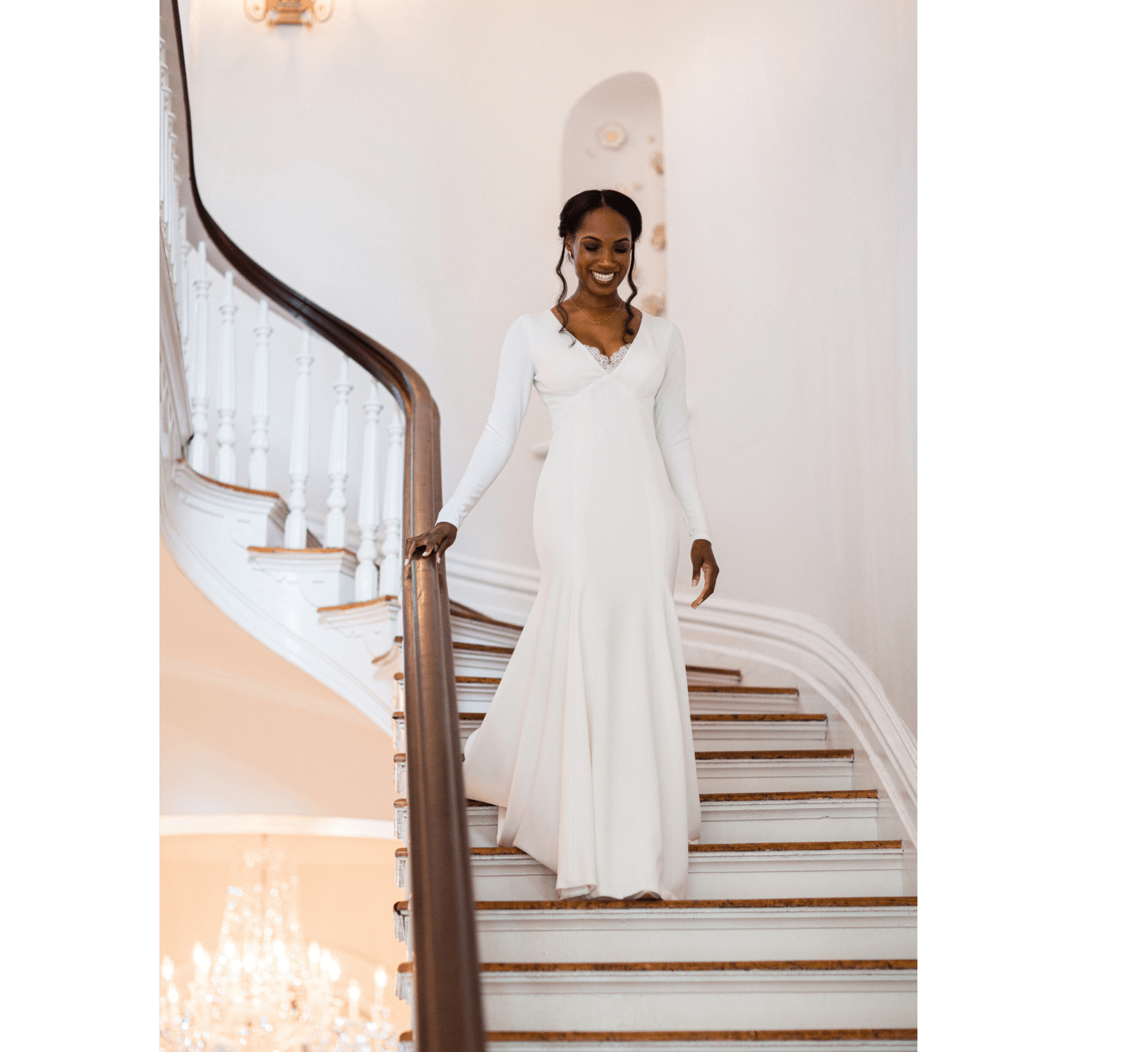bride in dress at luxury wedding venue in Downtown Raleigh North Carolina