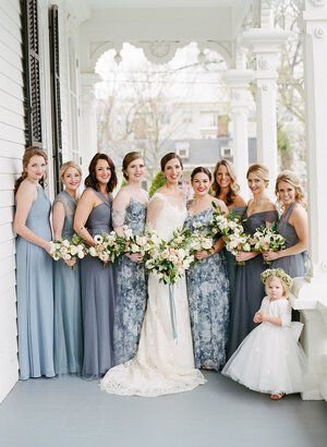 Grey and best sale white bridesmaid dresses