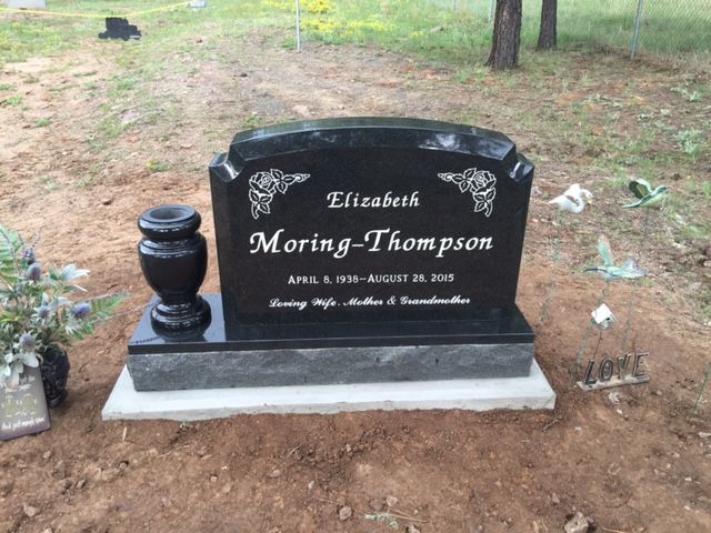 Headstone engraving with roses