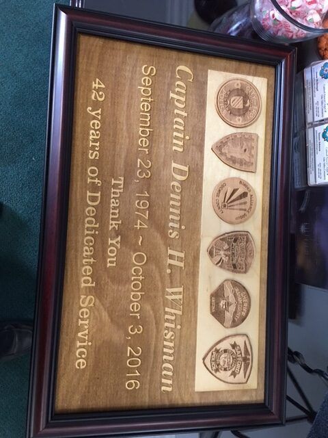 framed wooden engraving memorial