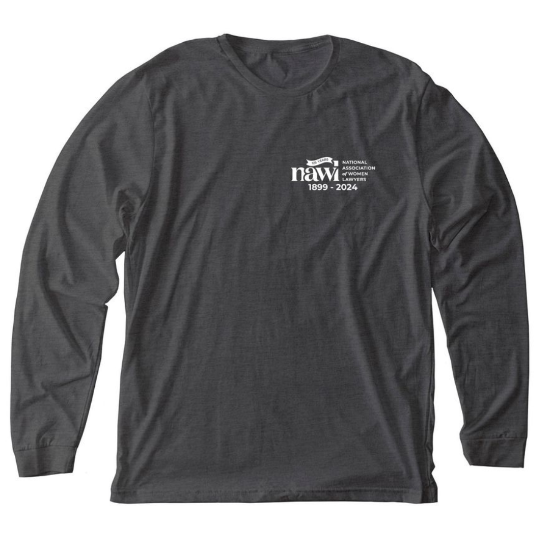 Dark grey long sleeve tee with NAWL logo