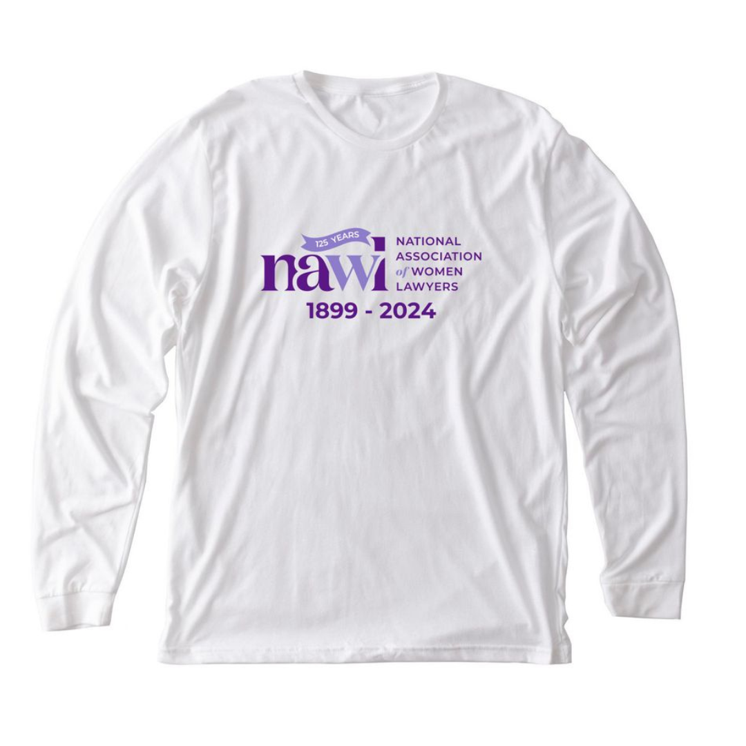 White long sleeve tee with NAWL logo