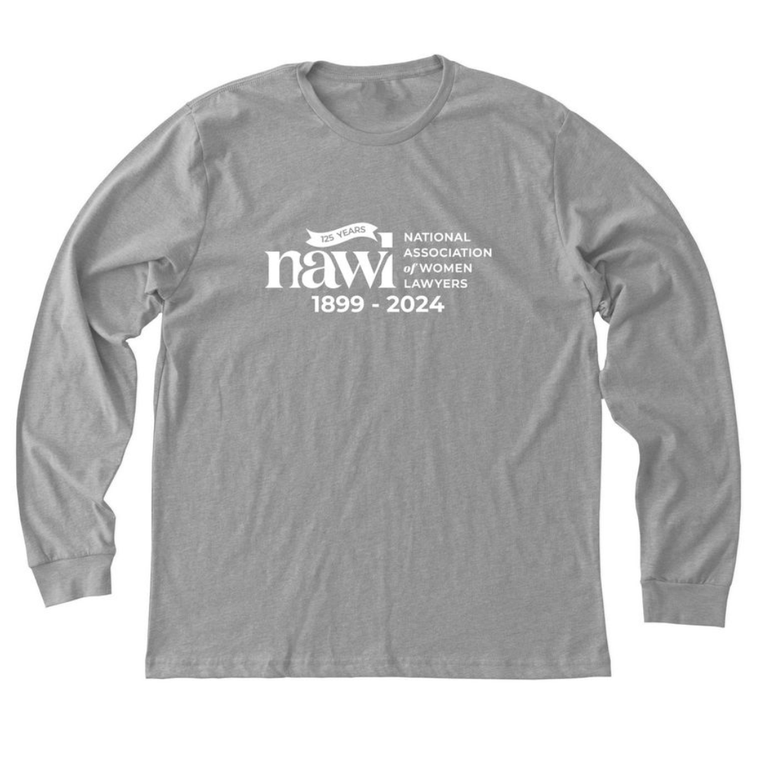 Light grey long sleeve tee with NAWL logo