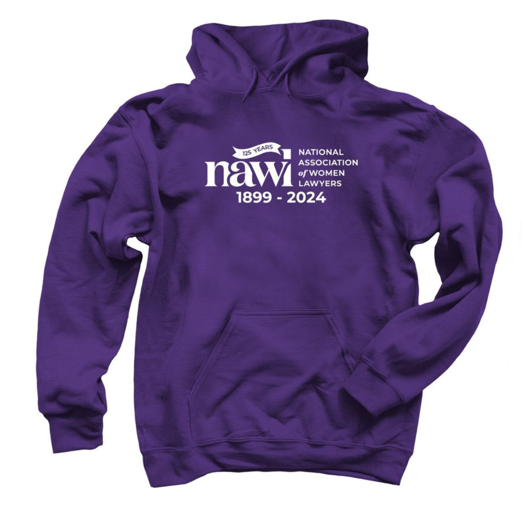 Purple hoodie with NAWL logo