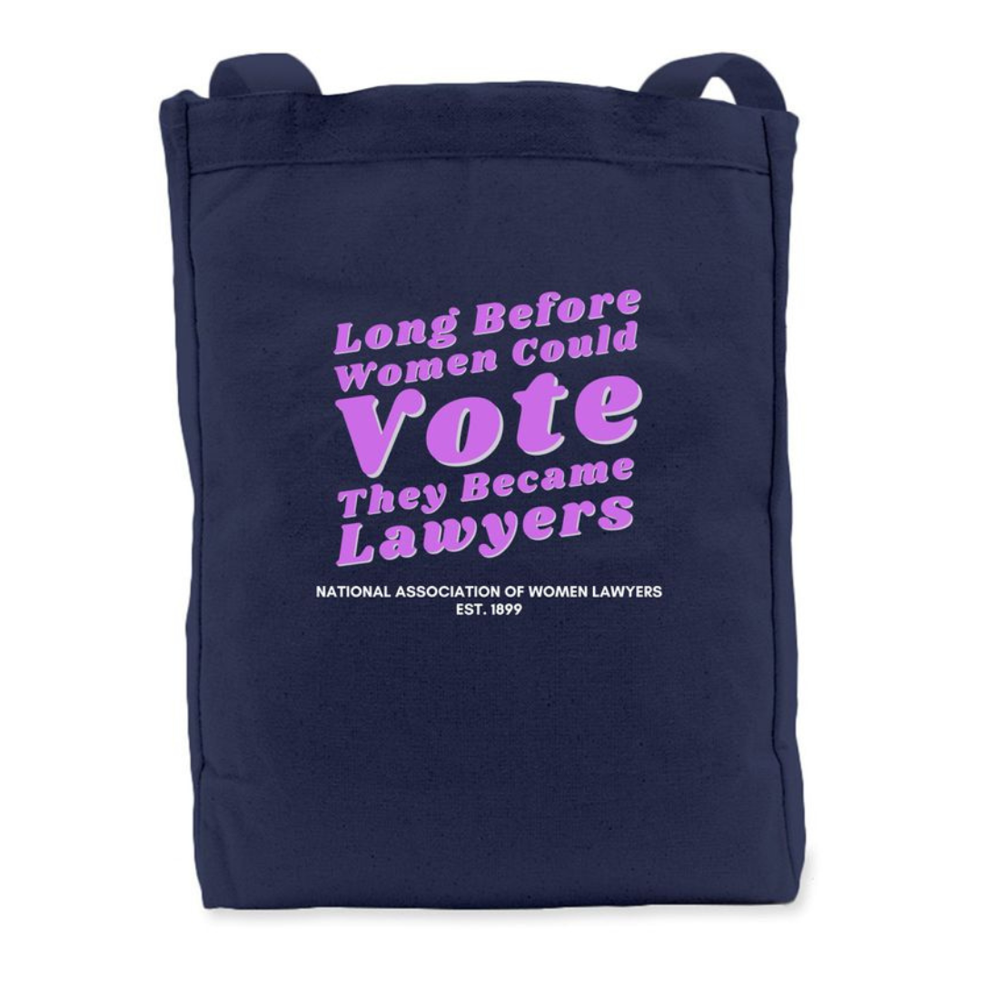 Navy tote with 