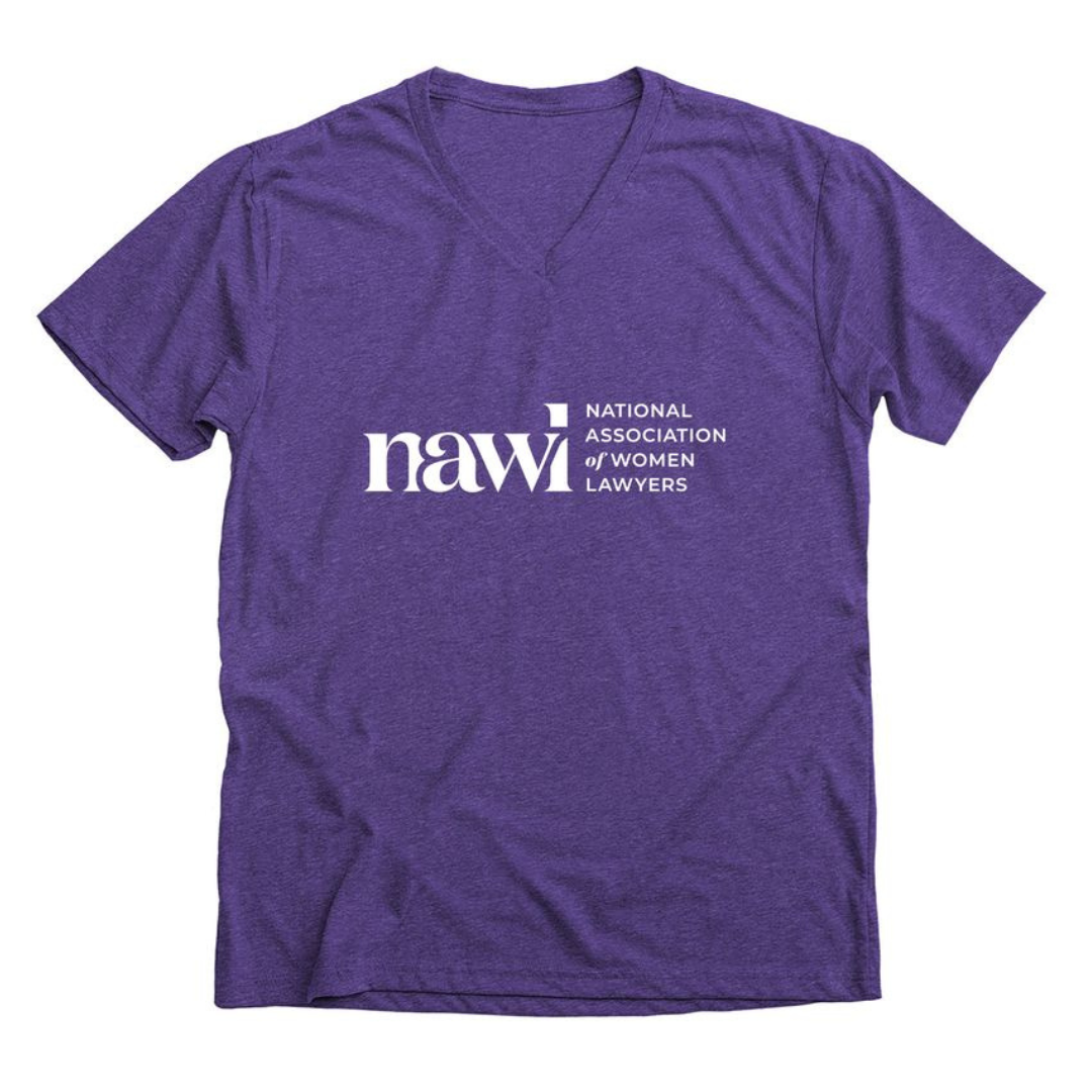 Purple tee with large NAWL logo
