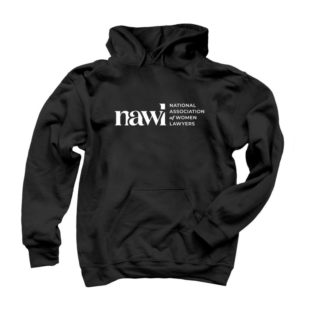 Black hoodie with NAWL logo