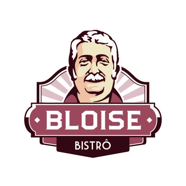 Um logotipo para um restaurante chamado blouise bistro
