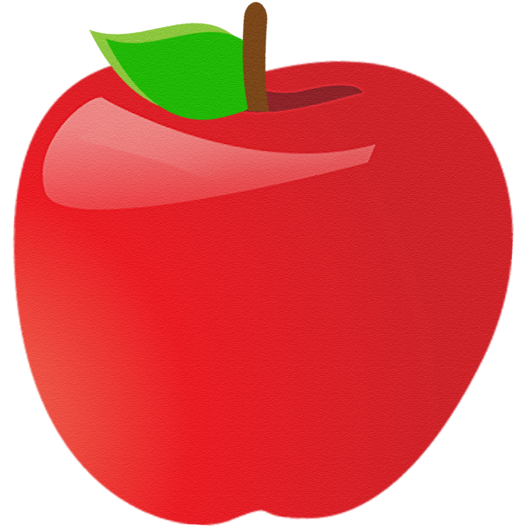 Een rode appel met een groen blad erop