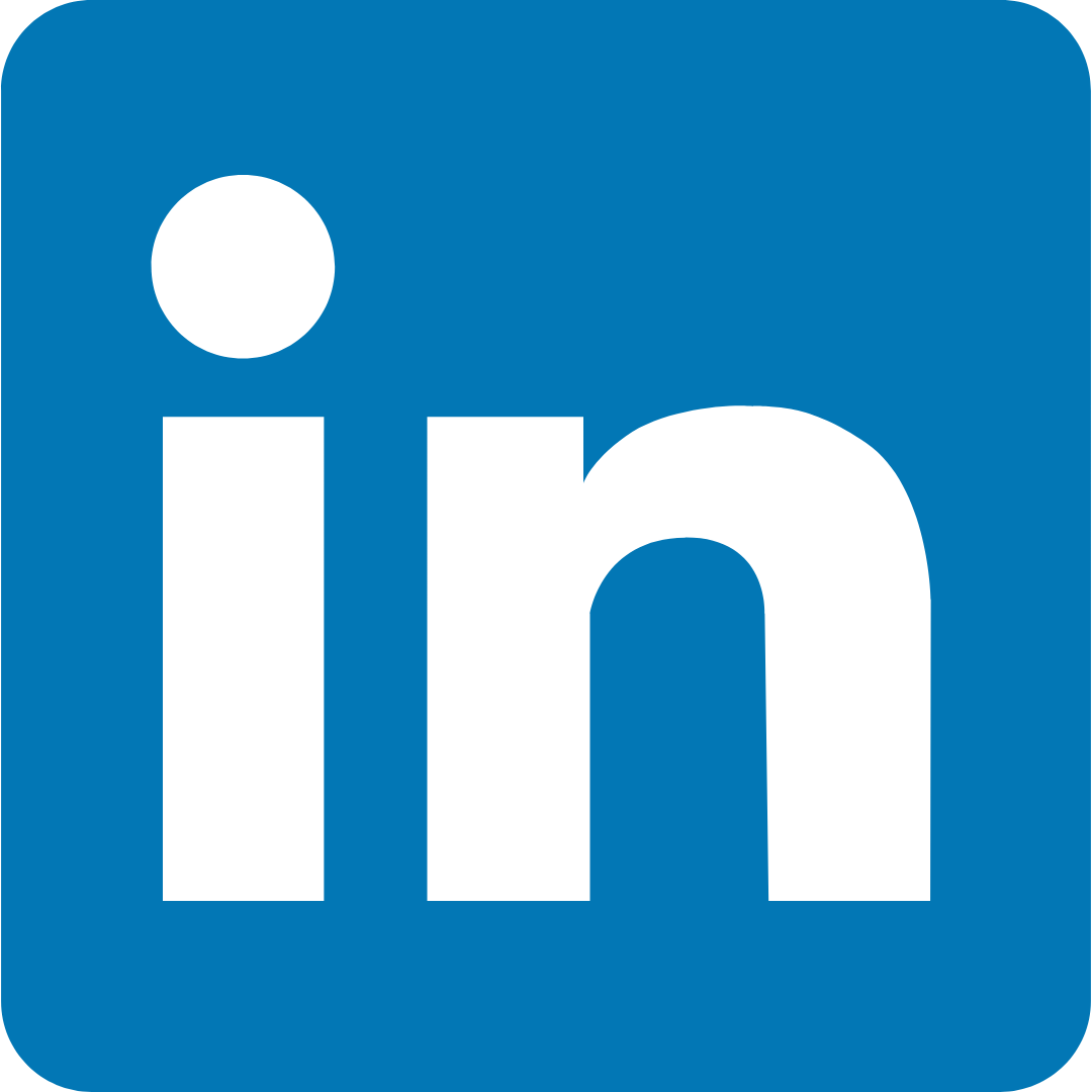 Het LinkedIn-logo is een blauw vierkant met een witte cirkel in het midden.