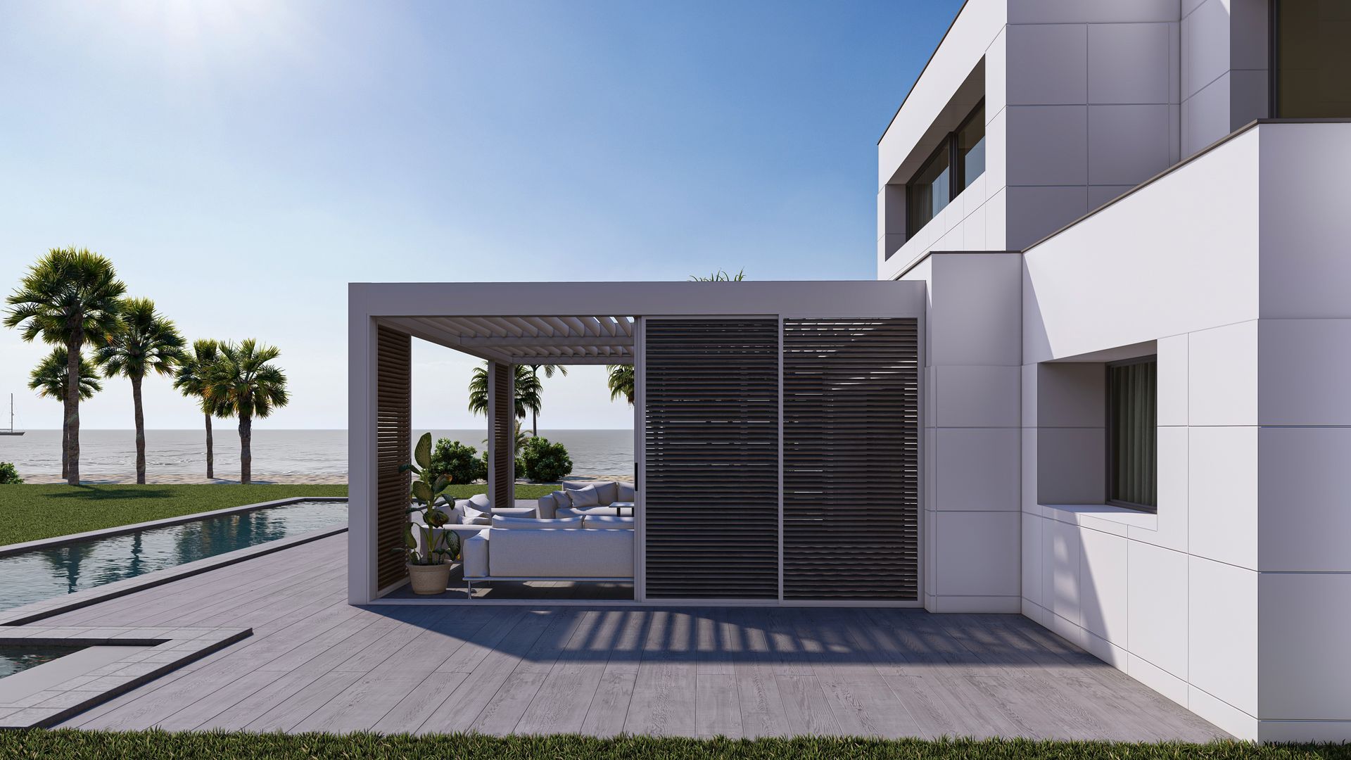 Modern house with shadow two - Freehold, NJ - Freehold, NJ - Awning Design Inc