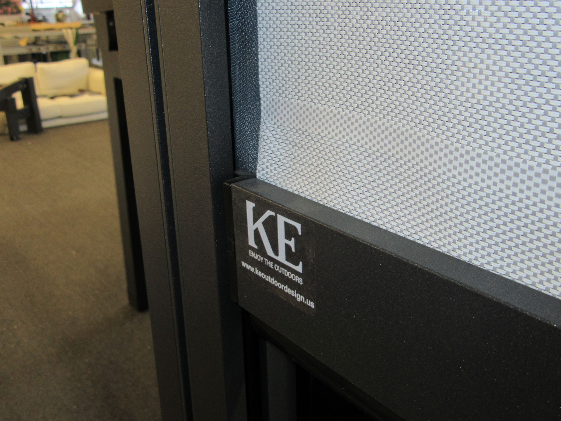 A black and white item with the letter ke on it - Freehold, NJ - Awning Design Inc